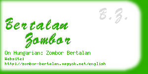 bertalan zombor business card